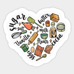 baking ingredients heart Sticker